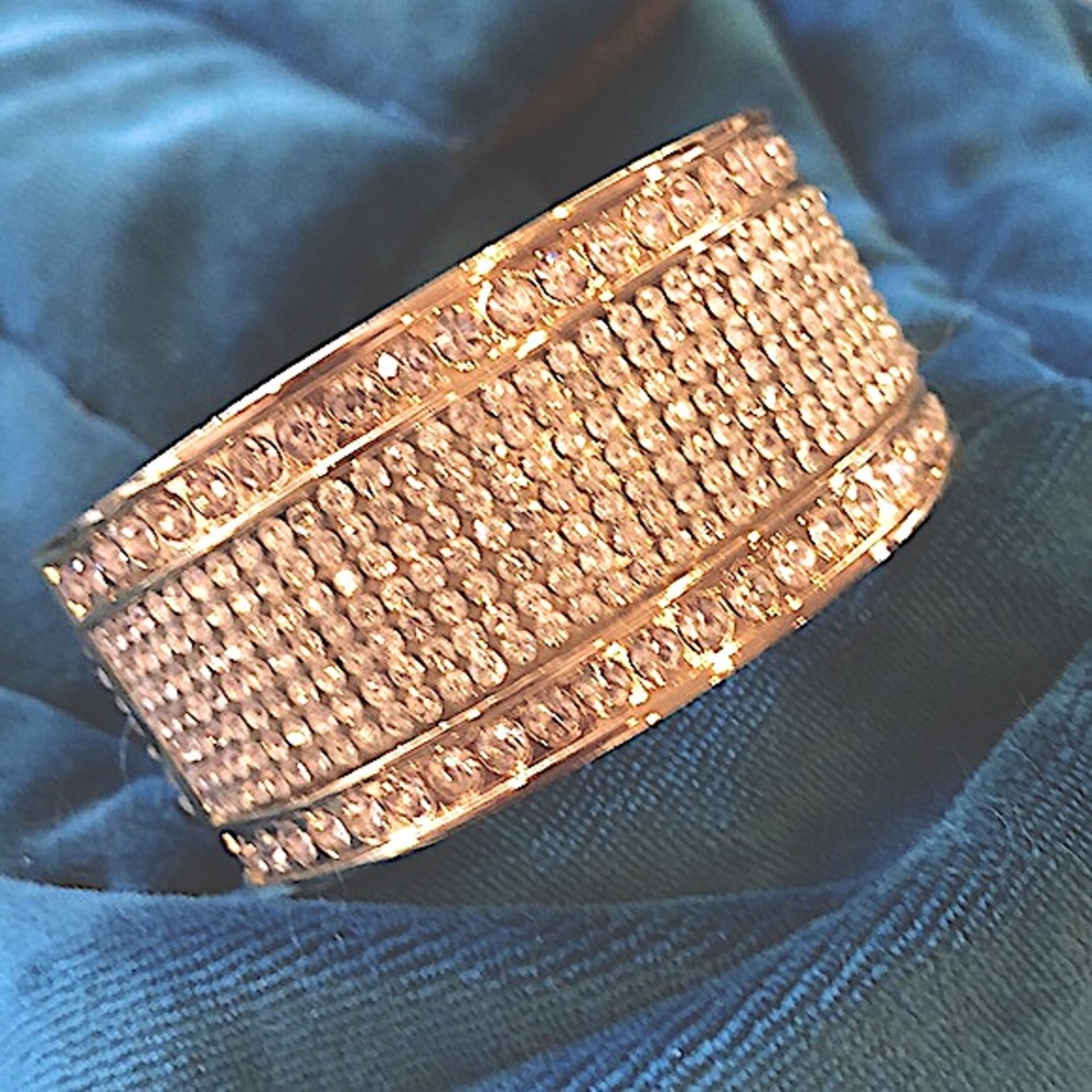 Vintage Rhinestone Clamper Bracelet